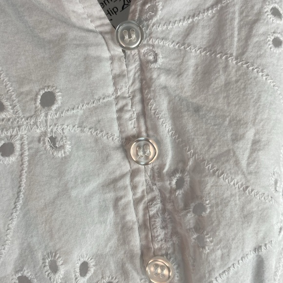 Size 20 Eloquii Elements white eyelet dress. Front bottom sewn up. 50” long‎ - Picture 3 of 7